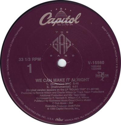 

12inch Record GAP BAND - We Can Make It Alright V15560 Capitol Records 1990 US Rap & Hip-Hop/R&B Used