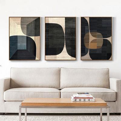 Abstract Colors Combination Canvas Paintings Brown Geometric Poster Morden Wall Art Pictures for Living Room Office Decor