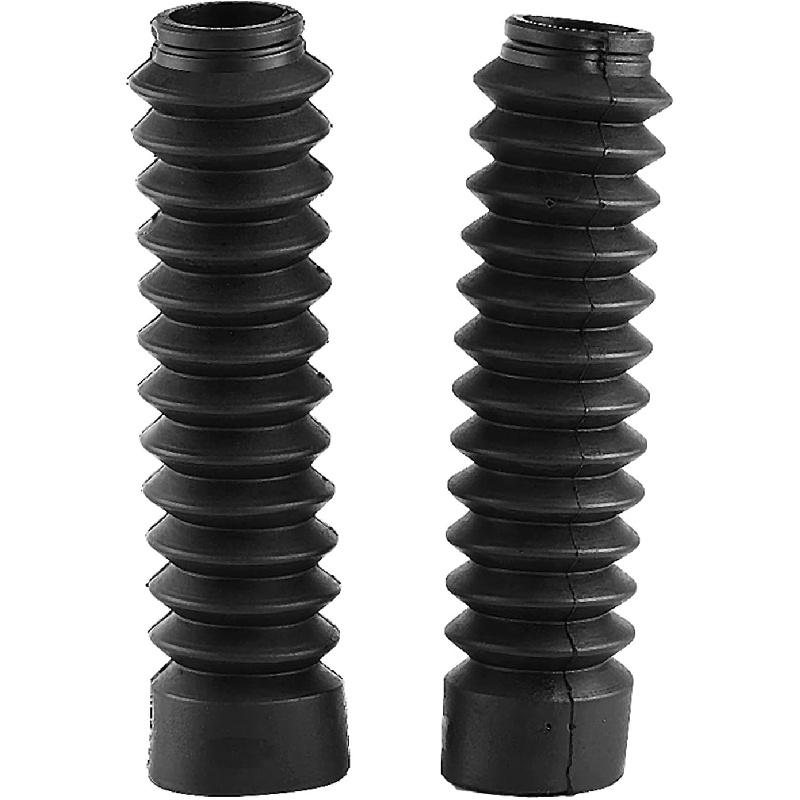 1 Pair Rubber Fork Cover Gaiters - Motorcycle Front Fork Cover Gaiters Boots Shock Damping Dust Cover 205 x 42mm (Black)