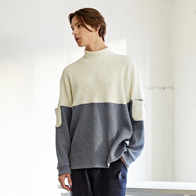 CUSTOMUS Urban Ribbed 2-Block Oversized Pullover Cxs22Wkpoa79
