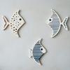 3 Pcs Wood Fish Nautical Wall Decor Rustic Farmhouse Ocean Fish