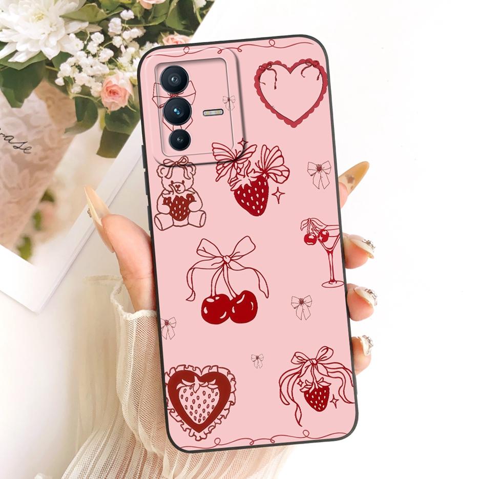 For Vivo V23 Pro Case V2132 Cute Cat Panda Cartoon Cover Soft TPU Matte Phone Case For Vivo V23e V 23 VivoV23 Pro 5G Fundas Bags