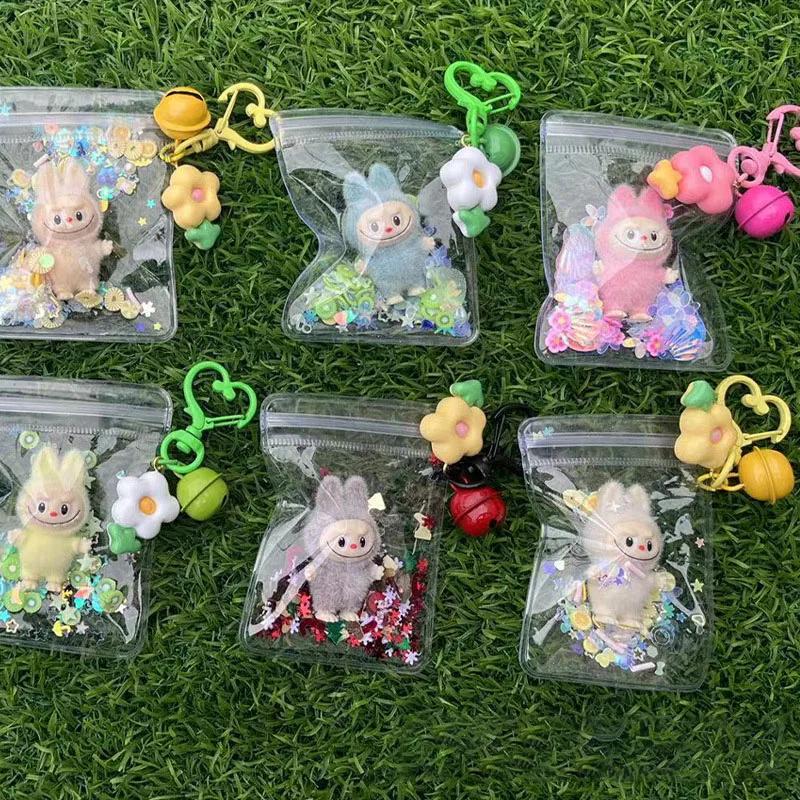 New Labubu Key Chain Cartoon Kawaii Mobile Phone Pendant Car Decoration Mini Dolls Children for Gift