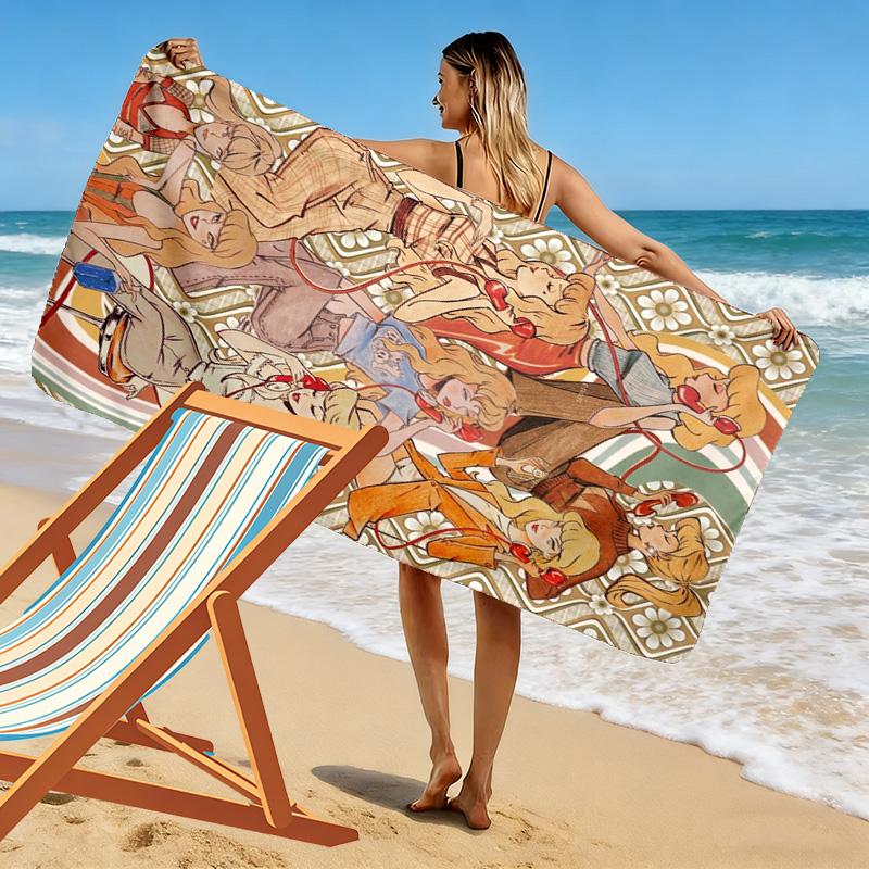 Manga Swift 2D Flat Print Beach Towel, Large Soft Quick Dry Towel for Beach Camping SwimmingSSTJ0917391