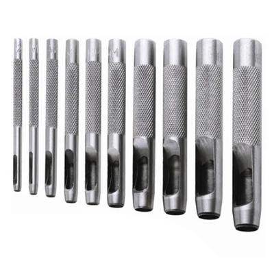 10PCS Belt Punch Set Carbon Steel High Hardness Round Hollow Leather Hole Punch for Plastic Rubber