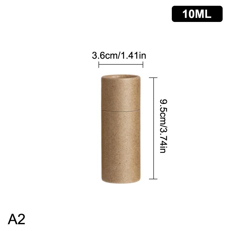 1Pcs Empty Thick Round Cowhide Empty Paper Tube Essential Oil Roller Bottle Packaging Box For Oil Perfume Container