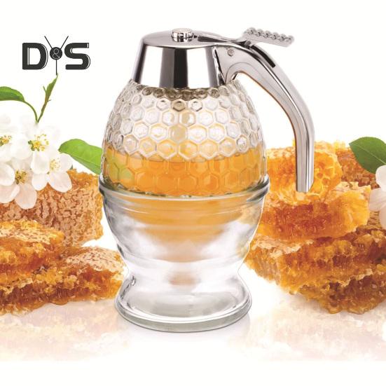 1/2 Stück Honigspender-Vorratsglas mit Ständer, großes Fassungsvermögen, auslaufsicheres Design, BPA-frei, Honigtopf in Wabenform