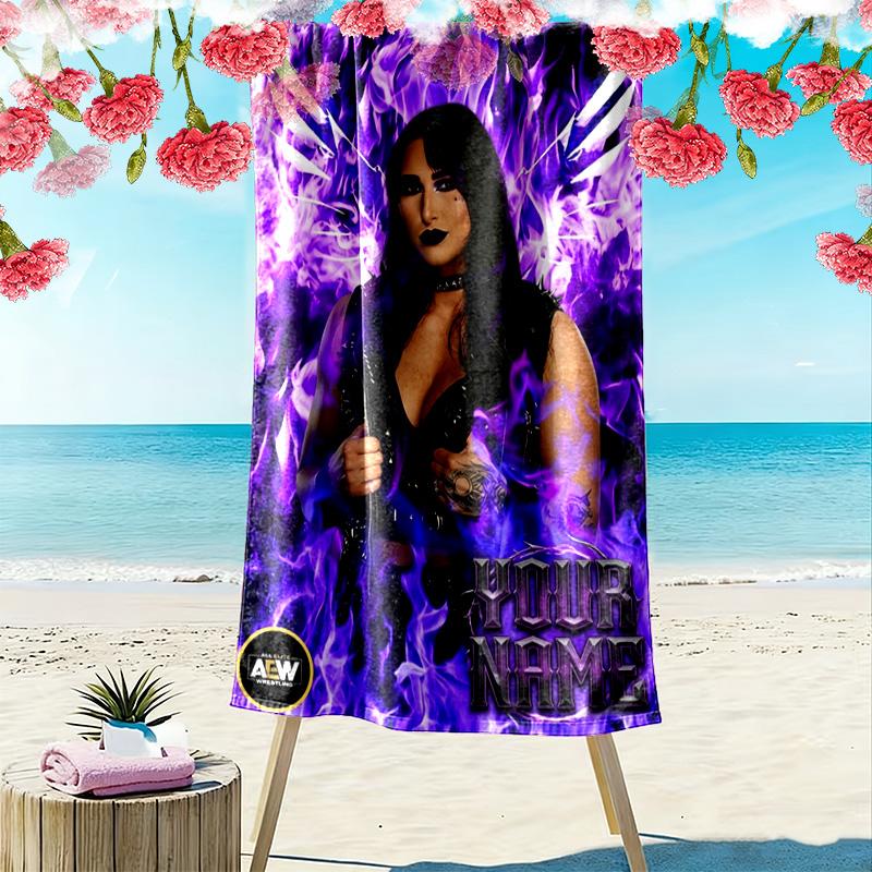 Name Custom Rhea Ripley Print Beach Towel, Large Soft Quick Dry Towel for Beach Camping Swimming