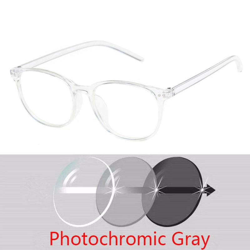 Rivets Finished Myopia Glasses Change Color Photochromic Eyewear Women Men Prescription 0 -0.5 -1.0 -1.5 -2.0 -2.5 -3.0 To -6.0