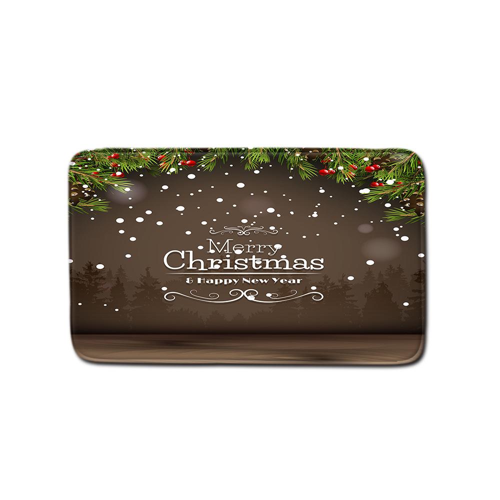 

Christmas Waterproof Curtain Toilet Four-Piece Floor Mat Combination Bedroom Door Mat Living Room Carpet 45 * 75 Floor Mat