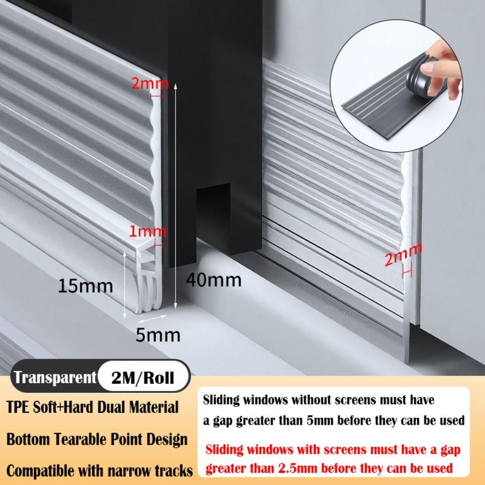2/4M Windproof Sliding Window Sealing Strip Insectproof Gap Filling Weather Stripping  Household