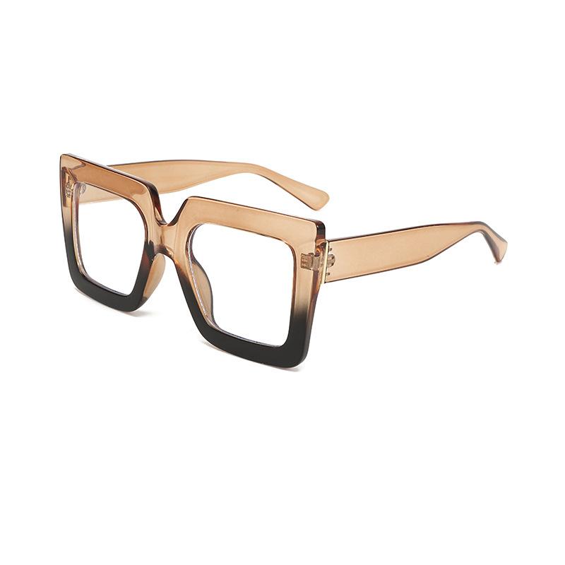 Non-polarized Unisex Plastic Square Frame Glasses Men Fashio Small Frame Hip Hop Glasses