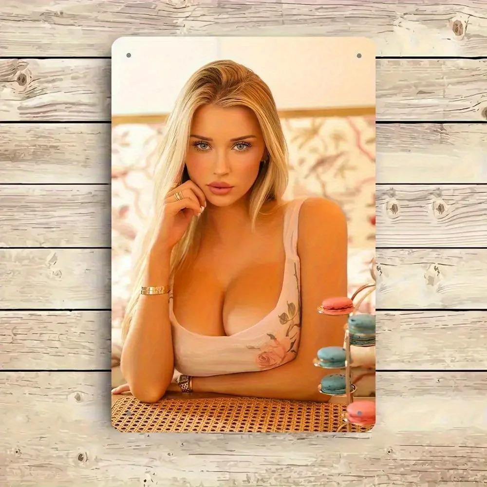 

Vintage Retro Woman Metal Wall Art 8x12 Inch 2D Home Office Cafe Decor Durable Unframed Sign 20x30cm