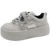 Commuter Fashion Versatile Platform White Shoes Women's 2025 New Autumn Lightweight Low-top Sports and Leisure Board Shoes