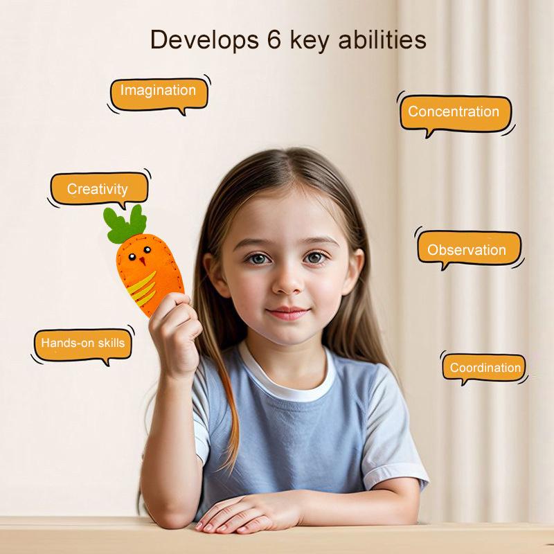 Kids Diy Hand-Sewing Craft Toy – Non-Woven Fabric Creative Ornament Kit With 5 Designs, Diy Doll Decoration Gift