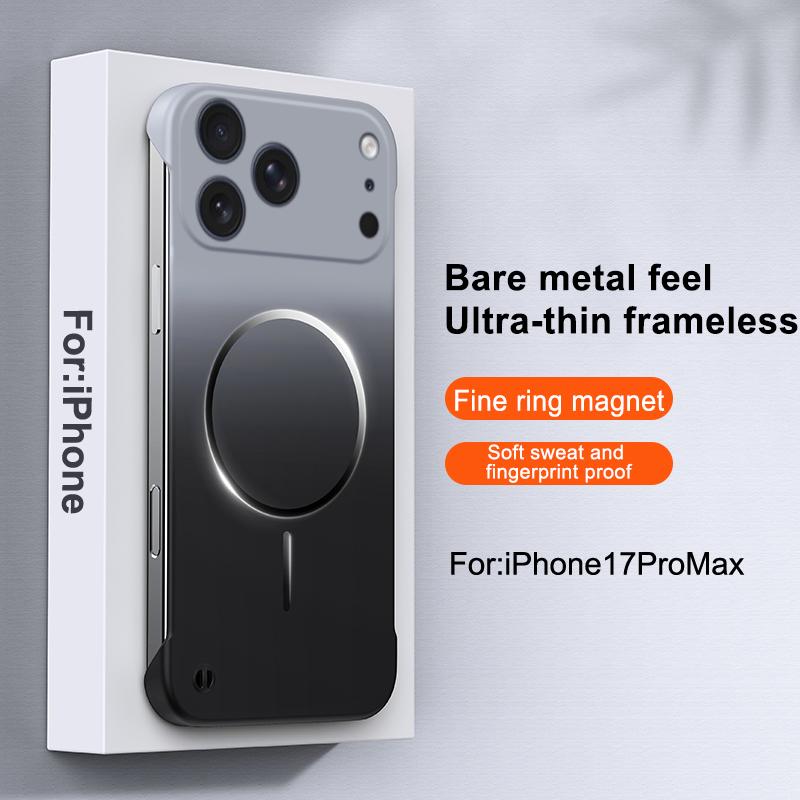 Gradient Color Frameless Magnetic Case For iPhone 17 Air 16 15 14 13 12 Pro Max For Magsafe Ultra Thin Soft PC Back Cover