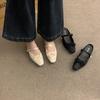 Satin Bag Head Half Slippers Female 2025 Summer New French Temperament Evening Fairy Wind Heightening Mary Jane Single Shoes