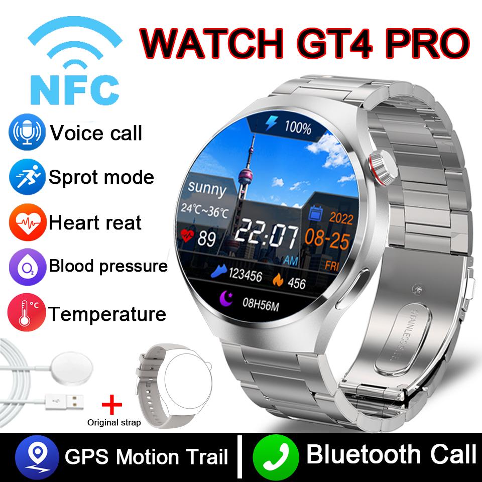 100% Original Packing For Men Smart Watch 4 AMOLED HD Screen Bluetooth Call Heart Rate Professional Waterproof SmartWatch 2025