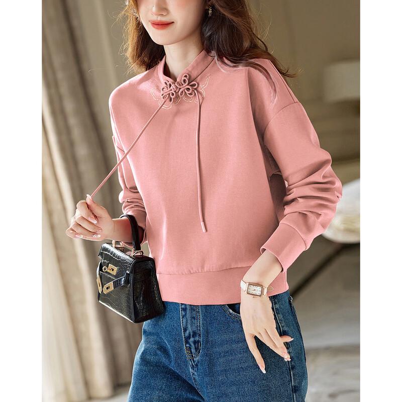 Demana Women's New Chinese Style Frog Button Sweatshirt