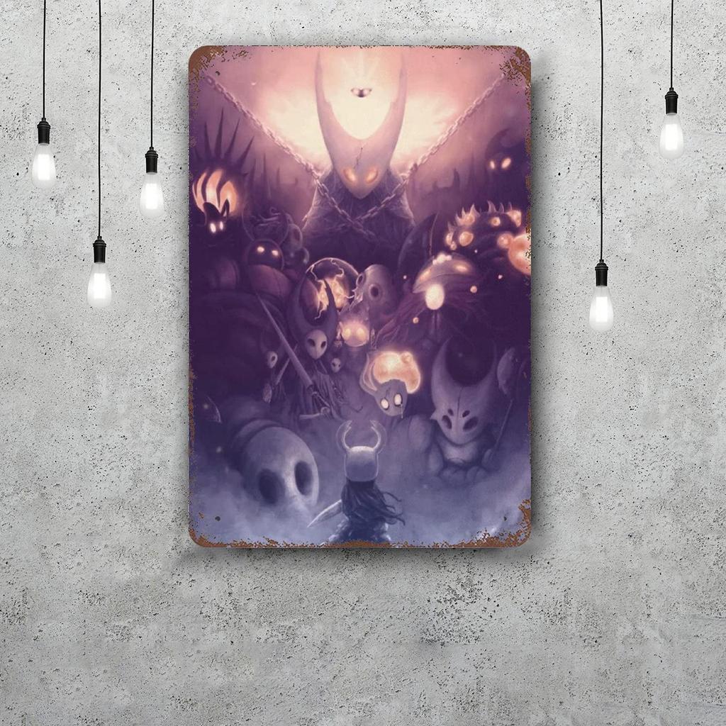 Hollow Knight Decor Poster Vintage Tin Sign Metal Sign Decorative Plaque for Pub Bar Man Cave Club Wall Decoration