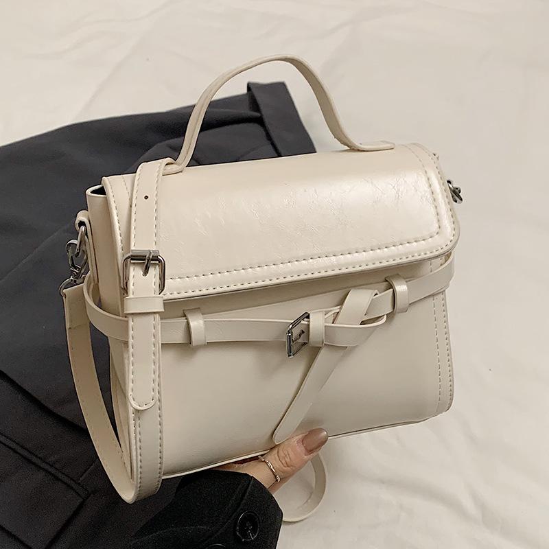 2025 Niche High Sense Simple French Casual Portable Small Square Bag Fashion Versatile College Style Messenger Women's Bag