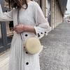 Yogodlns litterære strå strå rund veske for kvinner Sommer vevd crossbody veske Reiseferie Strandvesker Casual Rattan Straw Tote
