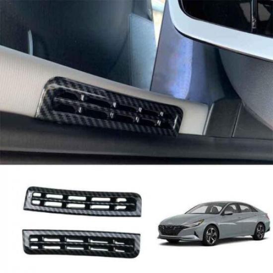 ABS Carbon look A Pillar Air Outlet Vent Cover Trim For Hyundai Elantra 21-23