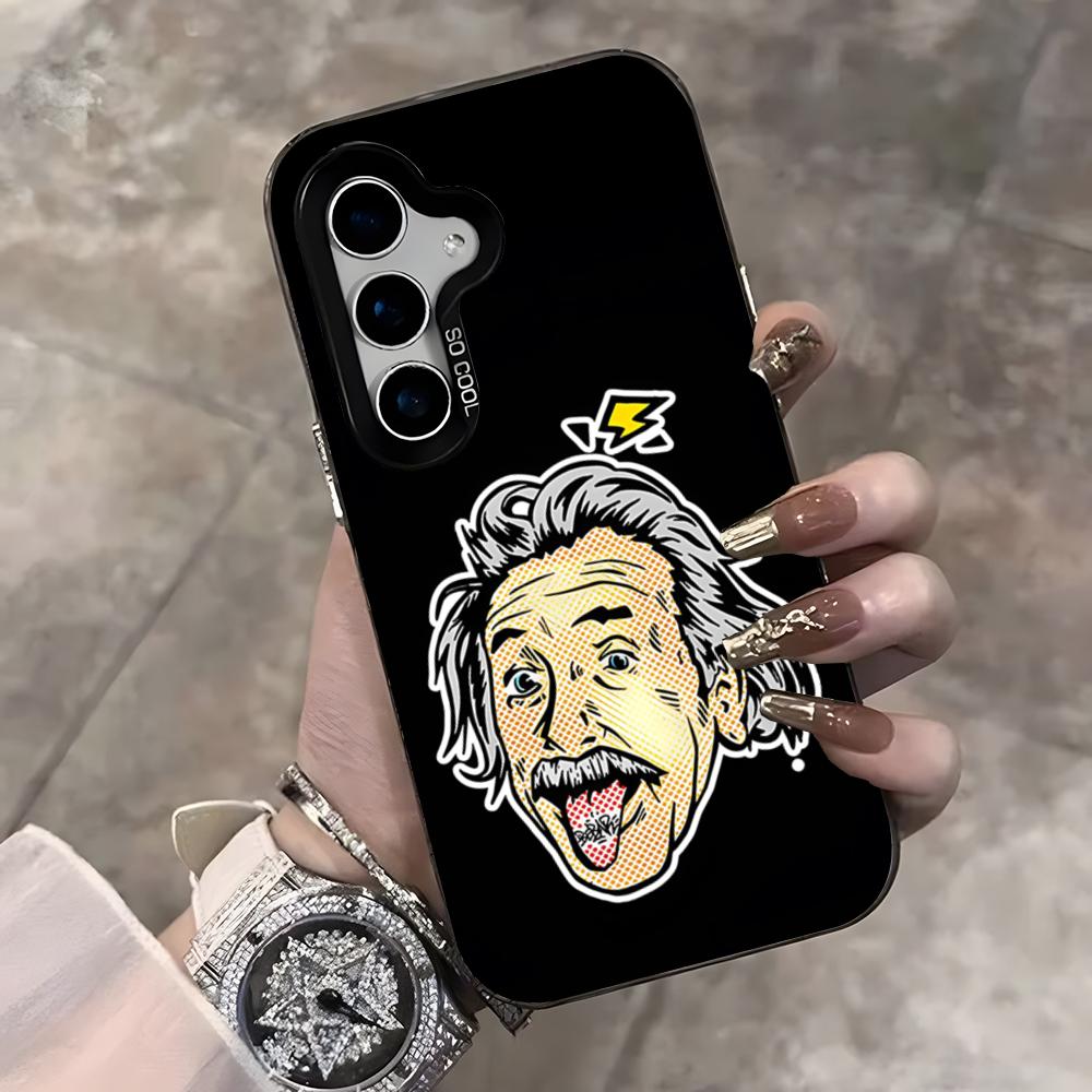 

Theoretical Physicist Einstein Phone Case For Samsung S25 Ultra S23 S22 S21 S20 Ultra Plus S24 Fe A54 A55 Color Silver Cover Samsung S20 Ultra