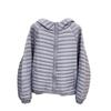 Autumn and Winter Fashion Loose Strip Quilting Line Ribs Strip Light White Duck Down Jacket Women's Hooded Style Tide