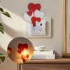 Plug-in Easter Bunny Night Light Love Heart Wall Outlet LED Lamp Holiday Party Home Living Room Bedroom Decoration Light