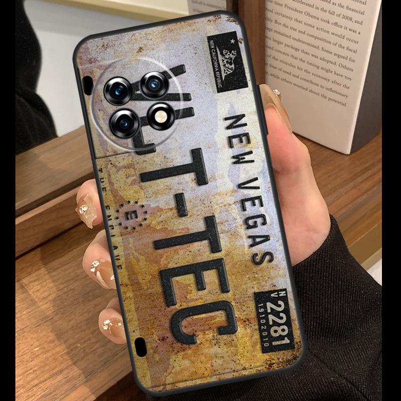 Retro License Plate Number Case For OnePlus 13T 10T 15R 10R 12R 13R 13 12 11 9 10 Pro Nord CE 5 2 3 4 Lite N20 N30 Cover