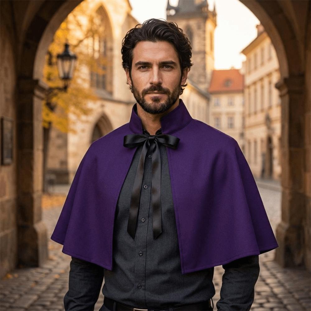 Stojací límec Halloweenský plášť Fantasy Cosplay Kostým Středověký krátký plášť Halloweenský Cosplay