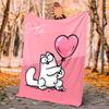 Simon'S Cat Flannel Blanket Soft Warm All-Season Throw, Design for Camping, Car Travel, Hiking Sofa, Bed, Office Perfect Gift for Parties