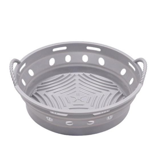 

Складная круглая/квадратная корзина-вкладыш для аэрофритюрницы, 8,5 дюймов, силиконовая кастрюля для аэрофритюрницы, многоразовая Circle серый