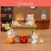 Adorable Resin Lucky Orange Cat Figurine Blind Box Creative Desktop Decoration