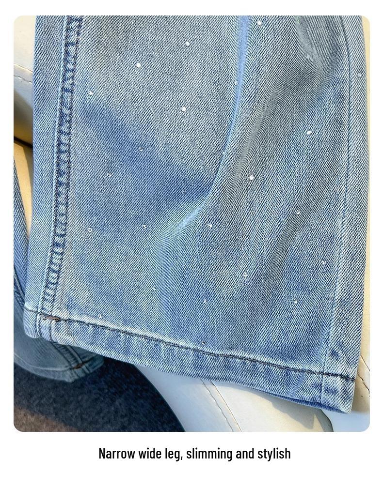 Women's Rhinestone Butterfly Embroidered Straight-Leg Jeans - 2026 Spring Versatile Slimming Casual Pants