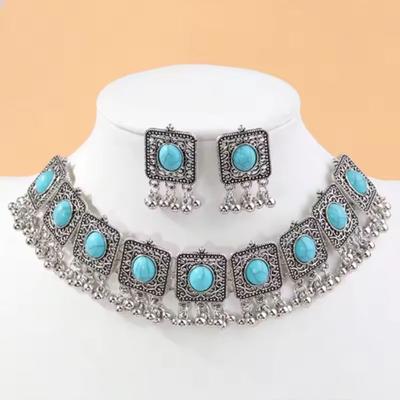 Ethnic Style Hollowed-out Tassel Jewelry Set Rhinestone Inlaid Women Jewelry Set  Women