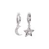 INS Cold Wind Asymmetric Star & Moon Studs Niche Temperament Versatile High-end Ear Buckle Women's Back-to-school Ambience Fashion Jewelry