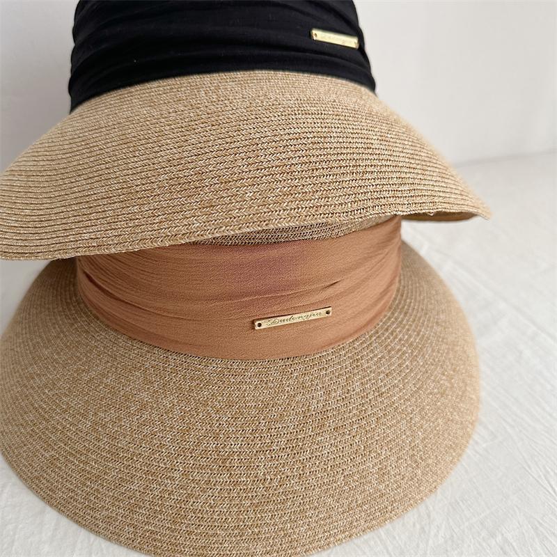 Hat Women's Summer Sunscreen Sun Hat Fisherman Straw Hat Bowler Hat Seaside Beach Hat Travel Breathable