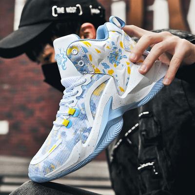 Fashion Wear-resistant Basketball Shoes Men's Actual Sports Boots Summer Breathable Mesh Middle School Students Travel Shoes Women's Tide Sneakers