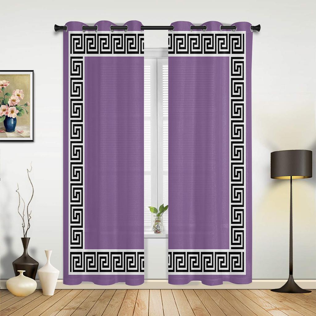 Purple Feather Watercolor Curtains Bedroom Living Room Drapes Kitchen Children Window Curtain Home Decor Modern Made Of Polyester Washable Area Ready