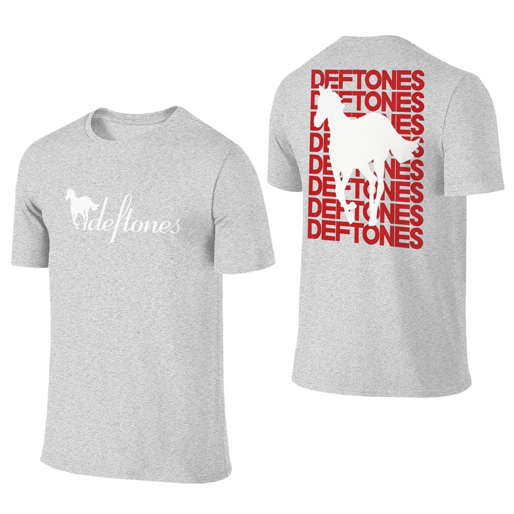 Ohms White Pony Deftones Rock Band T-Shirt Men Awesome Cotton T Shirts Summer Breathable Harajuku Tee Shirt Logo Oversized Tops
