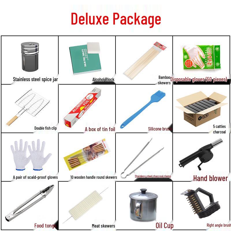 DRE Portable Charcoal Grill Accessory Set