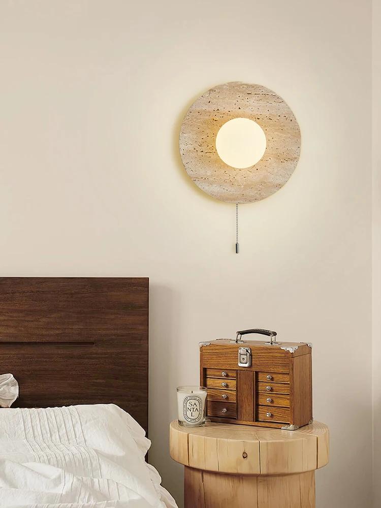 Modern luxury natural yellow cave stone LED wall lamp living room background wall bedroom corridor home decoration lighting G9