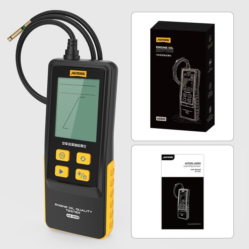 AUTOOL AS503 Handheld Car Engine Oil Tester Digital Display Water Content Indicator For Check Auto Oil Quality Detector