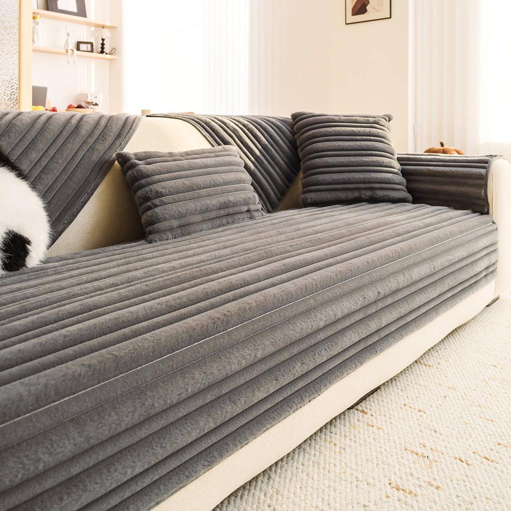 Cream Style Plush Thicken Sofa Covers Winter Warm Non-Slip Couch towel Dust-proof Sofa Slipcover for Living Room Home