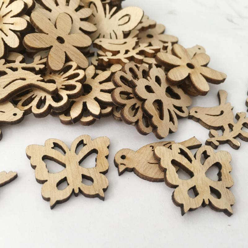 50pcs Wooden Xmas Tree Hanging Ornament 2025 Christmas Party Decorations for Home 2025 New Year Santa Claus Snowman Gift Decor