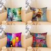 Colourful Abstract Painting Pillow Case Fashion Square Pillowcase Bedroom Sofa Room Ins Decoration Leisure