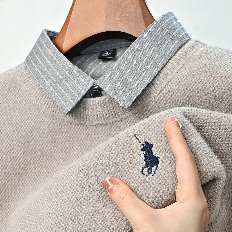 Paisong Herren Chenille Pullover: Samt Lagenlook, Herbst/Winter Dickstrick für Mittelalte.