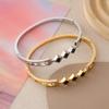 Elegant Titanium Steel Rhombus Bracelet with 18K Gold Plating and Rhinestone Inlay
